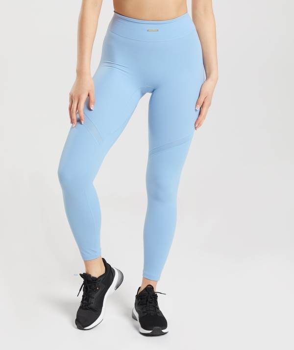 Damske Legíny Gymshark Whitney Mesh Modre | CA1075469